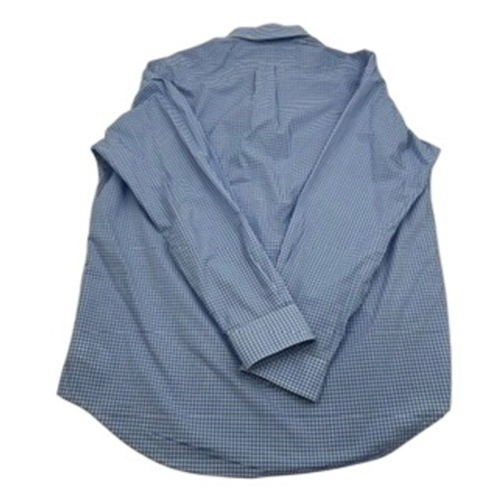 Ralph Lauren Mens Blue Gingham Check Button Down Shirt Large Stretch Cotton L - Picture 8 of 12